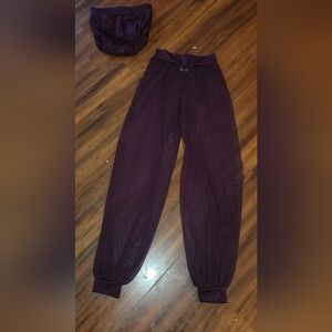 Kelle Women's Purple Sheer Dance Costume Pants Side Slits Bloomers